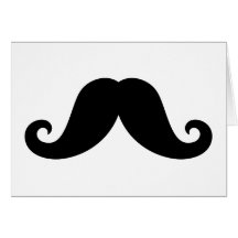 Hippie à la mode de moustache noire drôle de guido carte