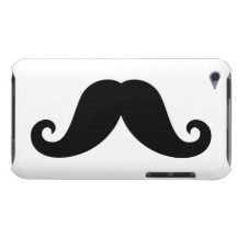 Hippie à la mode de moustache noire drôle de guido étuis barely there iPod
