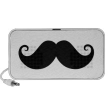 Hippie à la mode de moustache noire drôle de guido haut-parleurs portables