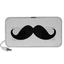 Hippie à la mode de moustache noire drôle de guido haut-parleur mp3
