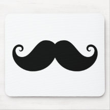 Hippie à la mode de moustache noire drôle de guido tapis de souris