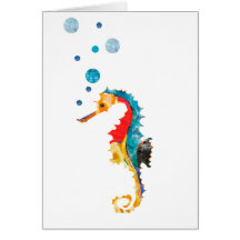 Hippocampe coloré à la mode (hippocampe) cartes