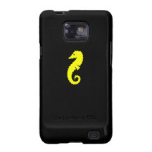 Hippocampe de Glow_Yellow-on-Black d'océan Coques Galaxy SII