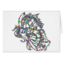 Hippocampe tribal de papillon de tatouage cartes