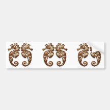Hippocampes tribaux métalliques de Gémeaux Adhésifs Pour Voiture