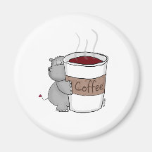 Hippopotame avec du café aimant
