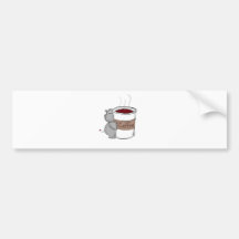 Hippopotame avec du café autocollant pour voiture