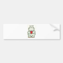 Hippopotame avec le coeur adhésif pour voiture