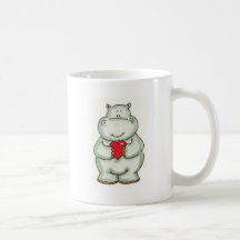 Hippopotame avec le coeur tasse
