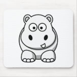 Hippopotame blanc mignon tapis de souris