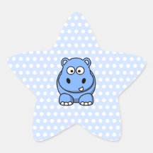 Hippopotame bleu mignon autocollants