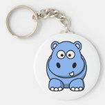 Hippopotame bleu mignon porte-clés