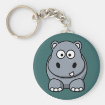 Hippopotame de bande dessinée porte-clé