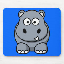 Hippopotame de bande dessinée tapis de souris