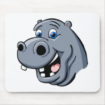 Hippopotame de bande dessinée tapis de souris