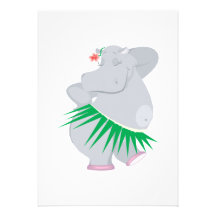 hippopotame de danse polynésienne invitations personnalisables