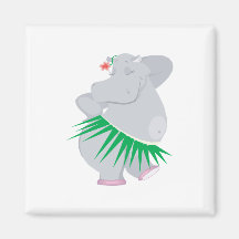 hippopotame de danse polynésienne magnets