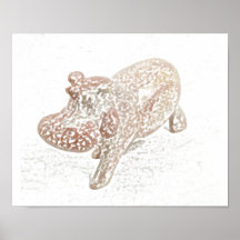 Hippopotame de Feng Shui Posters