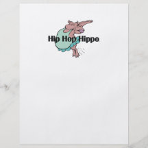 Hippopotame de hip hop de PIÈCE EN T Prospectus Personnalisés