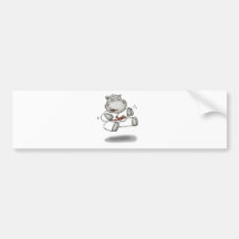Hippopotame de karaté adhésifs pour voiture