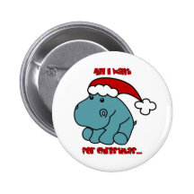 Hippopotame de Noël Badges