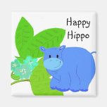 Hippopotame heureux aimant pour réfrigérateur