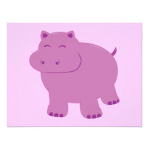 Hippopotame mignon carton d'invitation