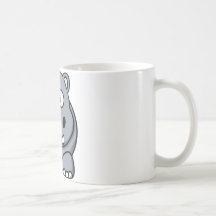 Hippopotame mignon de bande dessinée mug