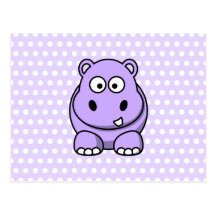 Hippopotame mignon de lavande carte postale