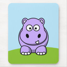 Hippopotame mignon de lavande tapis de souris