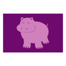 Hippopotame mignon papier à lettre personnalisé