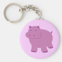 Hippopotame mignon porte-clefs