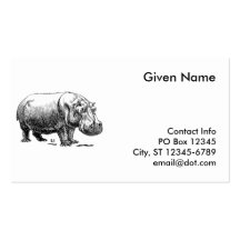 Hippopotame Modèles De Cartes De Visite