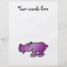 Hippopotame pourpre mignon prospectus personnalisés
