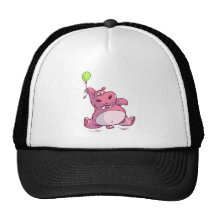 HIPPOPOTAME ROSE MIGNON SUR LE BALLON CASQUETTES