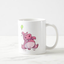 HIPPOPOTAME ROSE MIGNON SUR LE BALLON MUG
