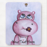 Hippopotame rose Mousepad Tapis De Souris