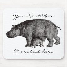 Hippopotame vintage Mousepad Tapis De Souris