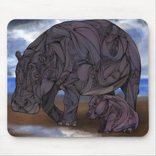 Hippopotames Mousepad Tapis De Souris