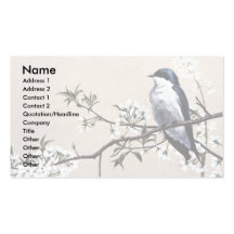 Hirondelle d'arbre cartes de visite personnelles
