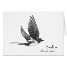 Hirondelle en vol cartes