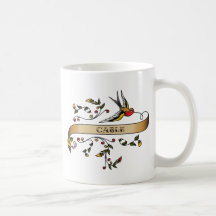 Hirondelle et rouleau avec le câble mug