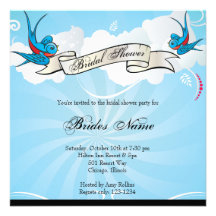 Hirondelles de tatouage et invitation nuptiale de 