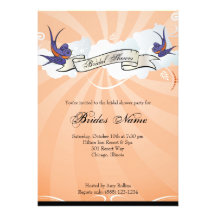 Hirondelles de tatouage et invitation nuptiale de 