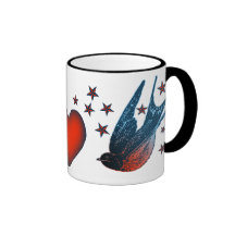 Hirondelles et étoiles tasse