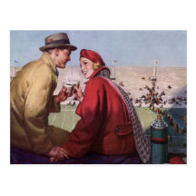 Histoires d'amour vintages, couple à la partie de  carte postale