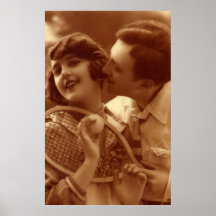 Histoires d'amour vintages, couple de tennis de sp posters