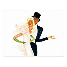 Histoires d'amour vintages, couple moderne de mari cartes postales