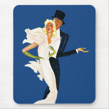 Histoires d'amour vintages, couple moderne de mari tapis de souris