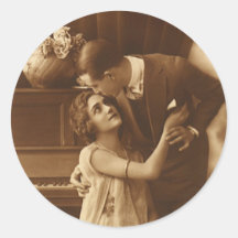 Histoires d'amour vintages, musique romantique adhésif